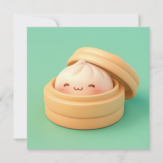 Clay Steamed Dumpling in Steamer Basket Postcard (Frente)