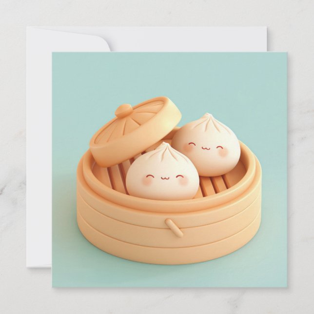 Clay Steamed Dumplings in Bamboo Steamer Postcard (Frente)