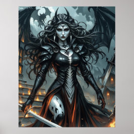 Claymore Poster Dark Fantasy Gothic Warrior Queen