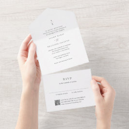 Clean Black and White Monogram Modern Wedding
