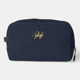 Clean Navy Blue Gold Monogram Accessories