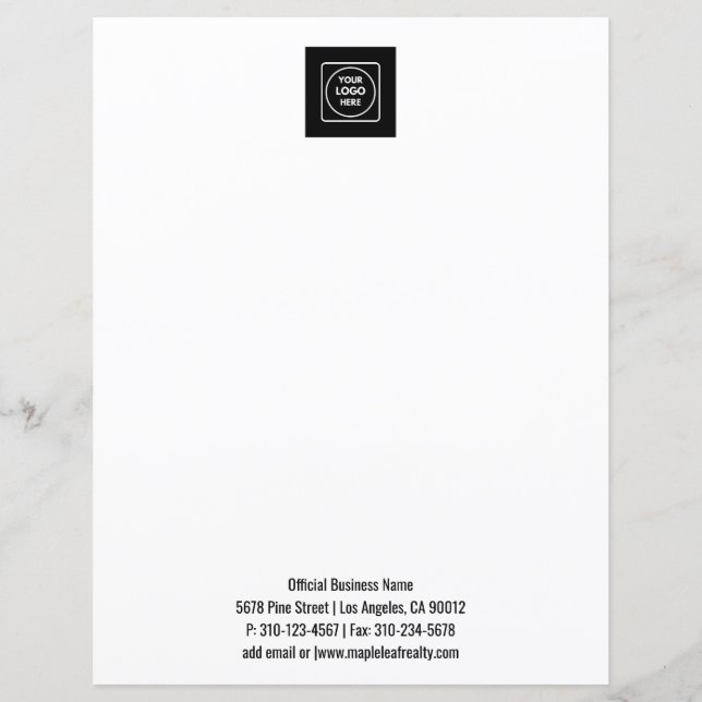 Clean Simple Logo Text Professional letterhead (Frente)