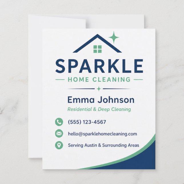 Cleaning Service Business Card (Frente)