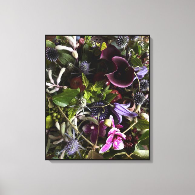 Clematis & Blue Floral Botanical Canvas Art  (Frente)