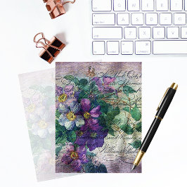 Clematis Vine Manuscrito Ephemera Scrapbook Paper