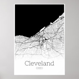 Cleveland Map - Ohio - Poster do City Map