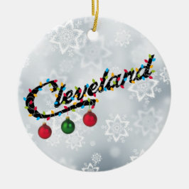 Cleveland no ornamento redondo PERSONLIZE das