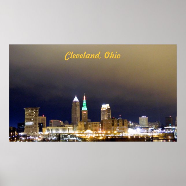 Cleveland, OH Million Dollar View Poster (Verde) (Frente)