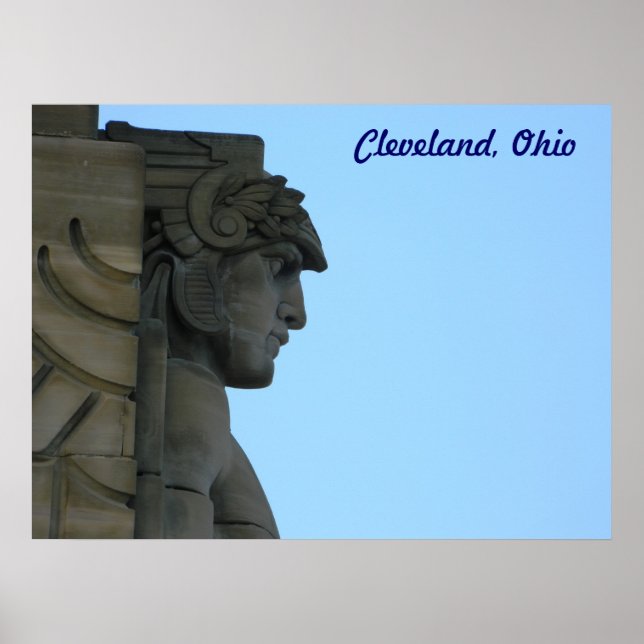 Cleveland, Ohio Art Deco Bridge Statue Poster (Frente)