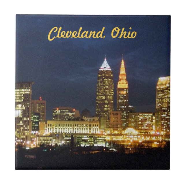 Cleveland, Ohio Nights Lights Azulejo (Frente)