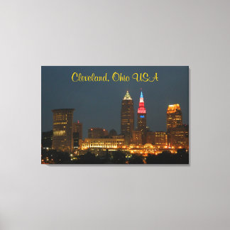 Cleveland, Ohio Red White e Blue Canvas Print