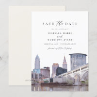 CLEVELAND OHIO Skyline Salvar o Convite de Data