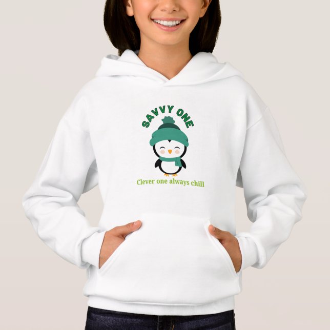 Clever One Always Chill Penguin Hoodie | Cool Kids (Frente)