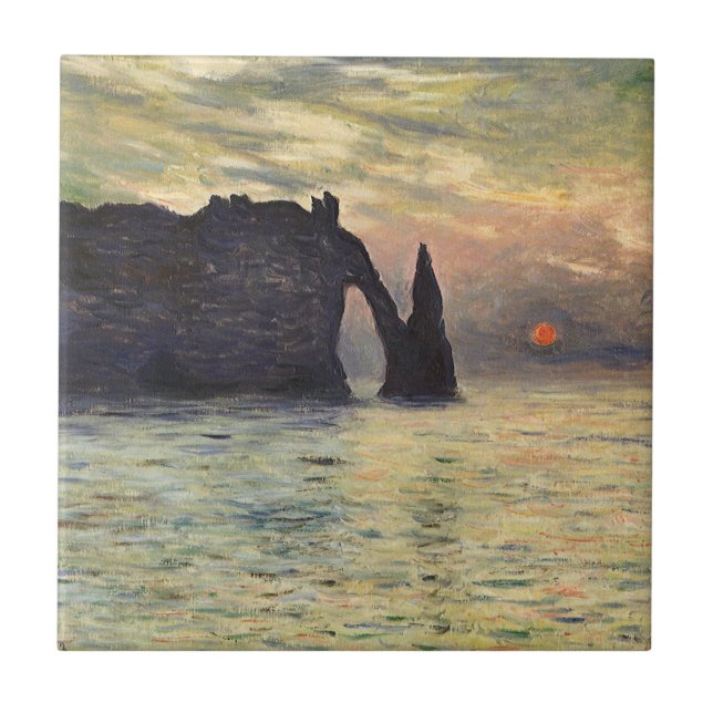 Cliff Etretat, Sunset de Claude Monet (Frente)