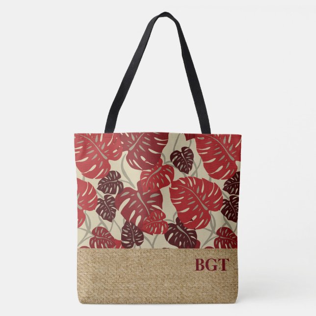 Cliff Hanger Bolsa de praia Monstera do Havaí (Frente)