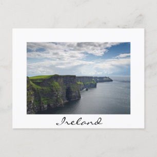 Cliff of Moher na Irlanda - cartão postal branco
