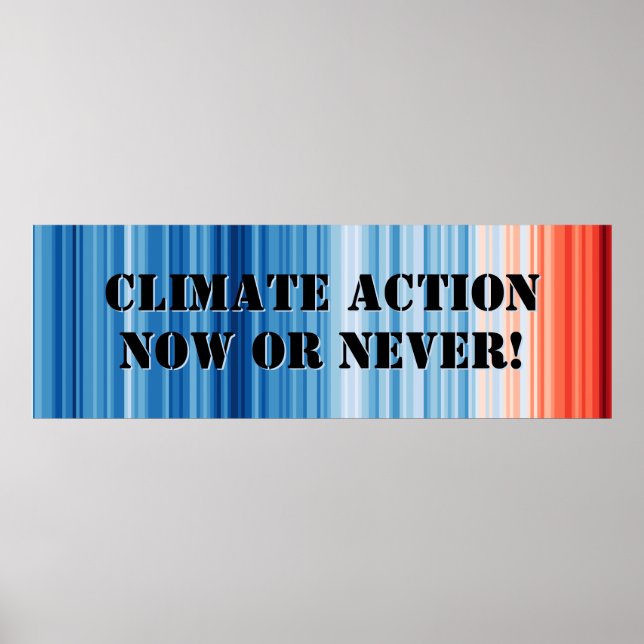 Climate Emergency Stripes Poster Science Wall Art (Frente)