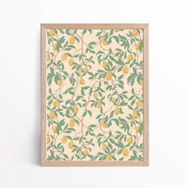 Climbing Lemon Tree Chinoiserie Poster Wall Art (Criador carregado)