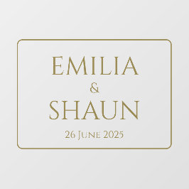 Cling da janela personalizada de casamento