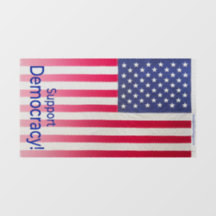 Cling translúcido - mensagem "Support Democracy!"