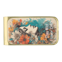 Retrato de Mulher Hippie Flower Power Retro