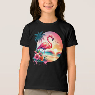 Clipart do Pôr do Sol do Flamingo Rosa-93938