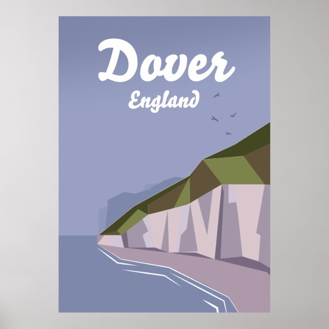 Clipes brancos do poster de viagens de dover (Frente)