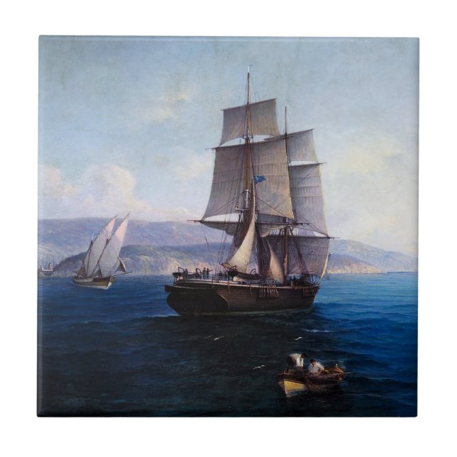 Clipper Sailship e Navio a vapor 1900 (Frente)