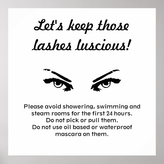 Clique para comprar poster de Lash Care para empre (Frente)