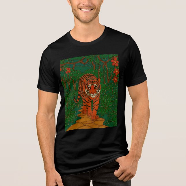 Cloisonne Art Tiger on the Jungle Path (Frente)