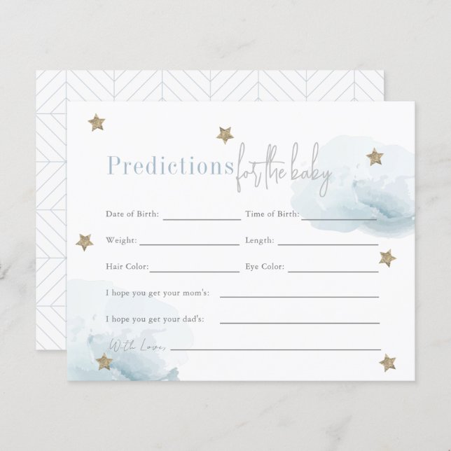 Cloud 9 Estrelas Douradas Predições de Bebê Blue B (Frente/Verso)