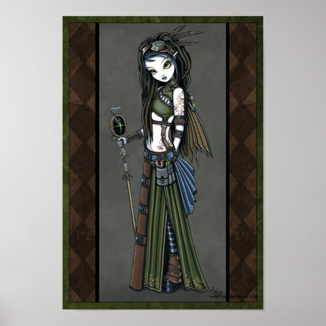 "Cloud Burst" Steampunk Aviatrix Fairy Poster (Frente)