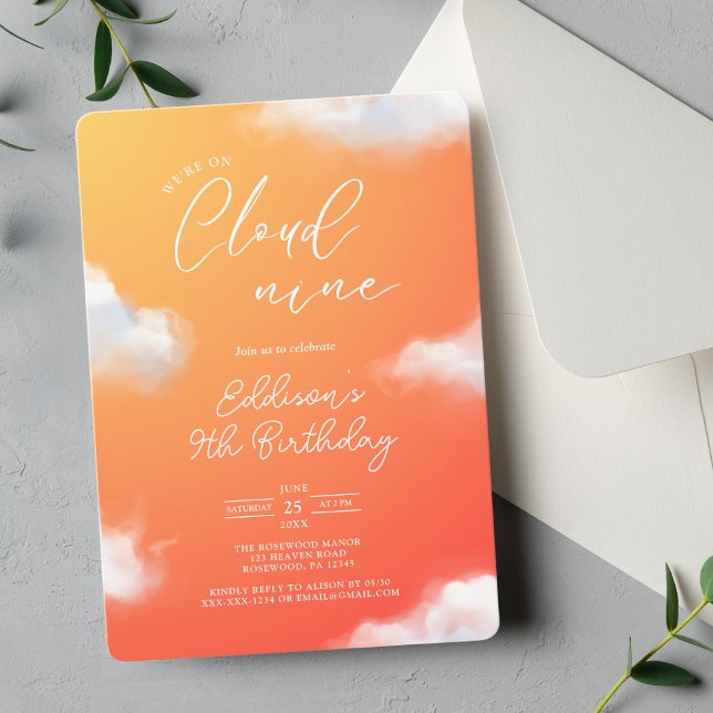 Cloud Nine 9º Convite de aniversário (Criador carregado)