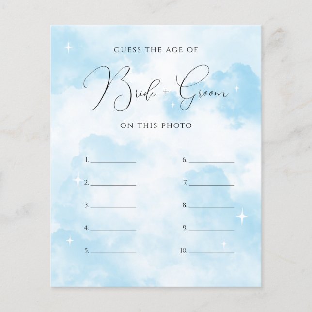 Cloud Nine adivinha a idade do jogo noivo e noivo (Frente)