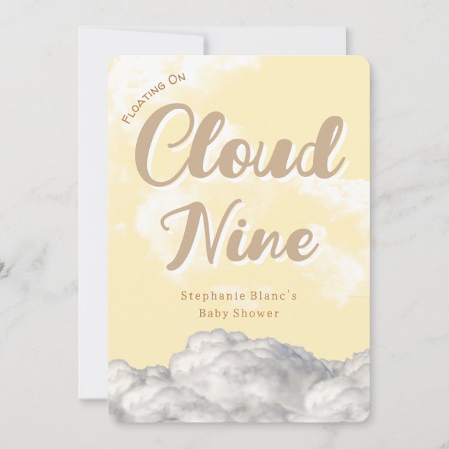 Cloud Nine Sky - Convite Personalizado para Chás d (Frente)