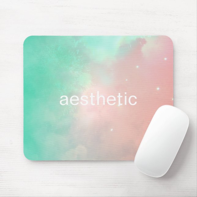 Cloudy Pink And Teal Vaporwave Mousepad (Com mouse)