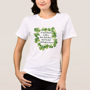 Clover Citação de Amizade Boa Amiga Trevo de 4 Fol
