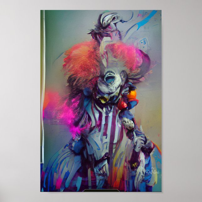  CLOWN QUEEN  fantasy art illustration poster (Frente)