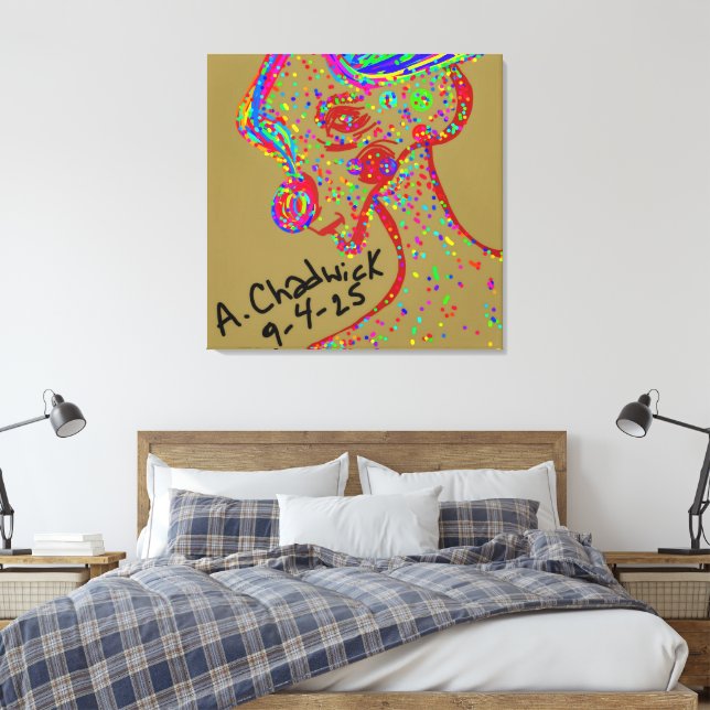 Clown Reindeer Canvas Print (Insitu(Quarto))