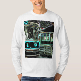 CLRV Neon na camiseta básica de capa longa masculi