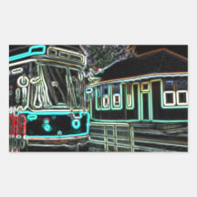 CLRV Neon no conjunto stn de 4 adesivos Retangular