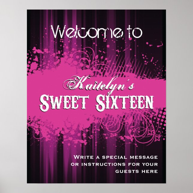 Club Flyer Look Sweet 16 Welcome Poster (Frente)