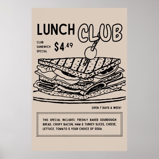 Club Sandwich Wall Poster (Frente)