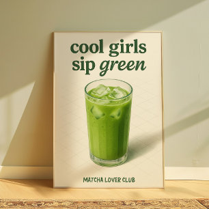 Clube da Amante de Matcha Estético Impressão de Pa