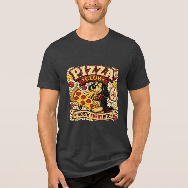 Clube da Pizza Personalizado Camisa Divertida para (Frente)