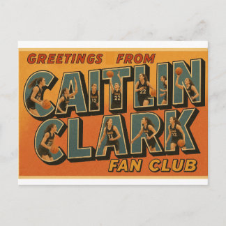 Clube de Fãs de Caitlin Clark Cartão Postal Vintag