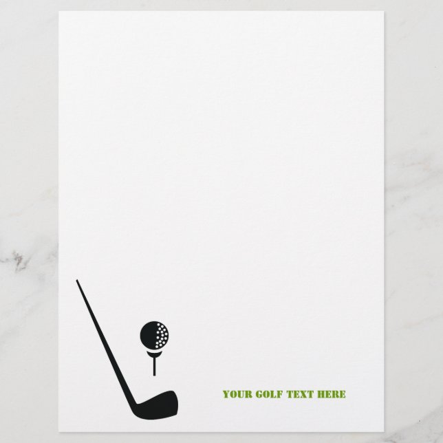 Clube de golfe e panfleto preto, verde personaliza (Frente)