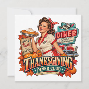 Clube de Jantar de Ação de Graças Convite Vintage