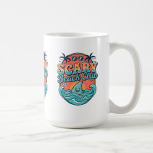 Clube de Praia Assustador Caneca de Café Vintage E
