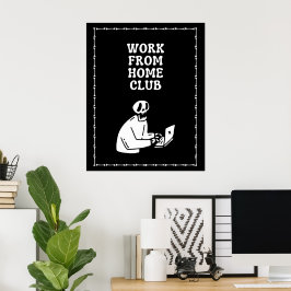Clube de Trabalho de Casa Esqueleto Preto Poster 6